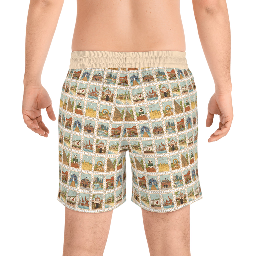 WA Stamp Men's Mid-Length Swim Shorts