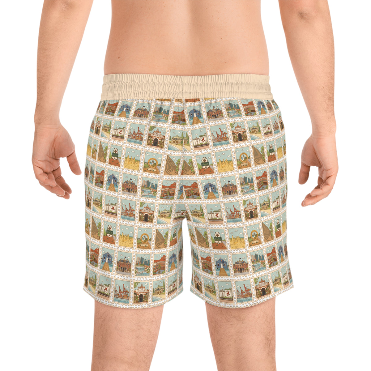 WA Stamp Men's Mid-Length Swim Shorts