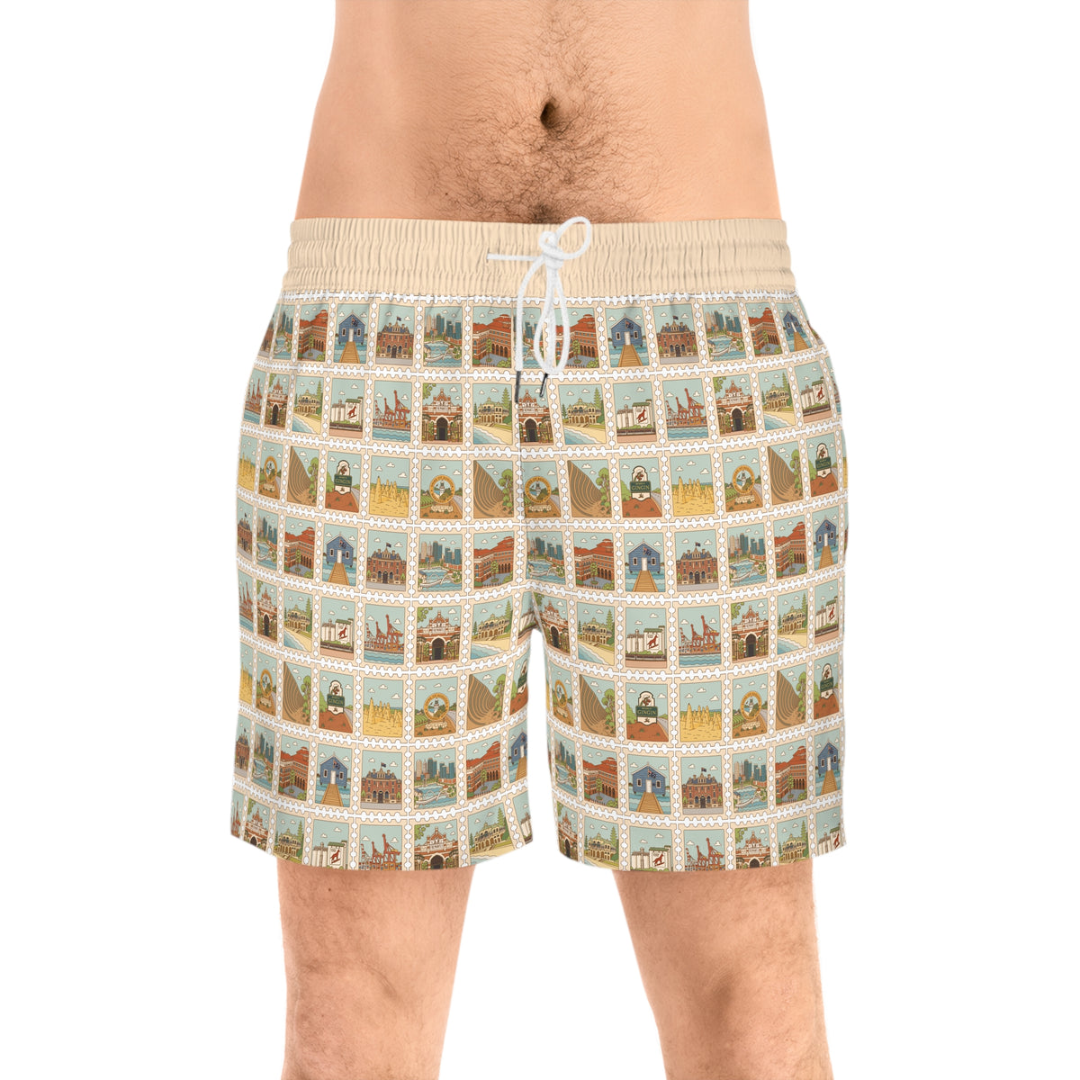 WA Stamp Men's Mid-Length Swim Shorts