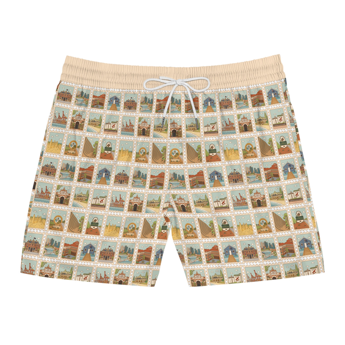 WA Stamp Men's Mid-Length Swim Shorts