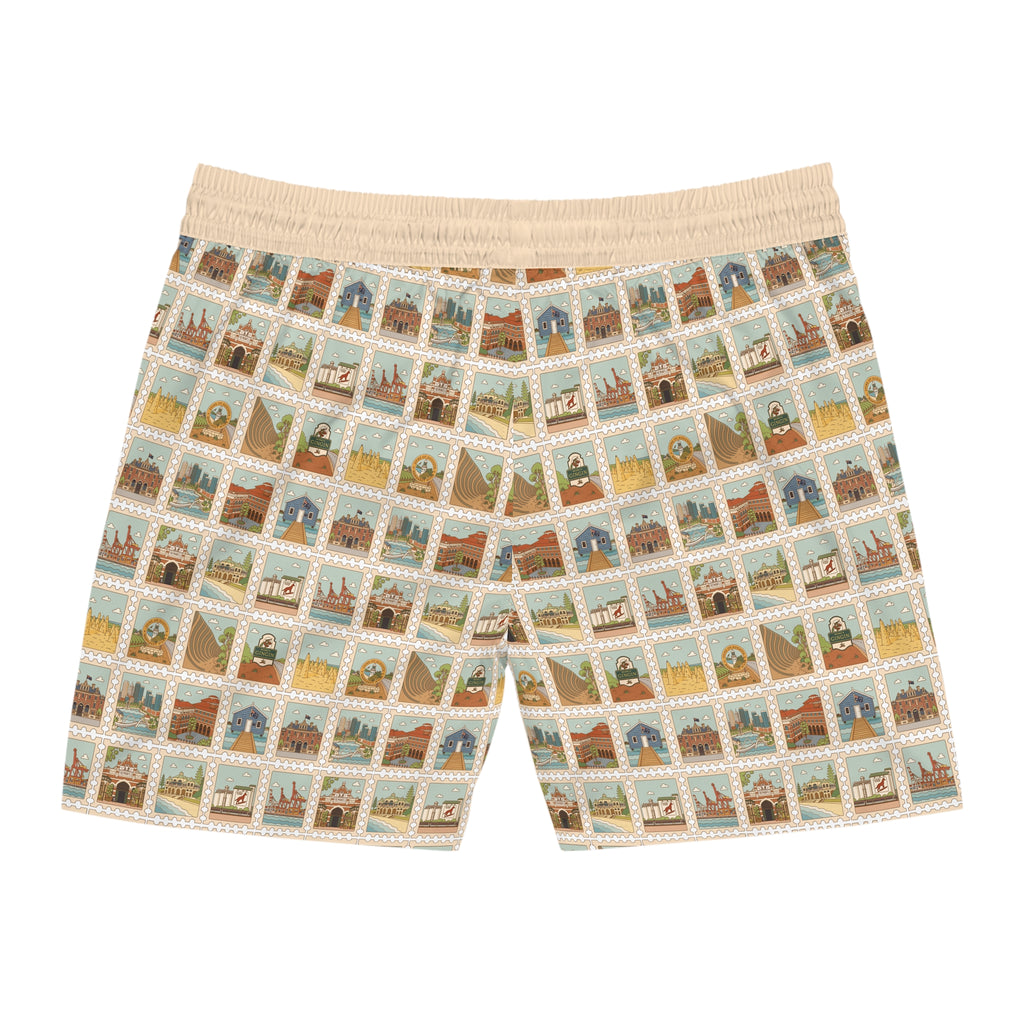 WA Stamp Men's Mid-Length Swim Shorts