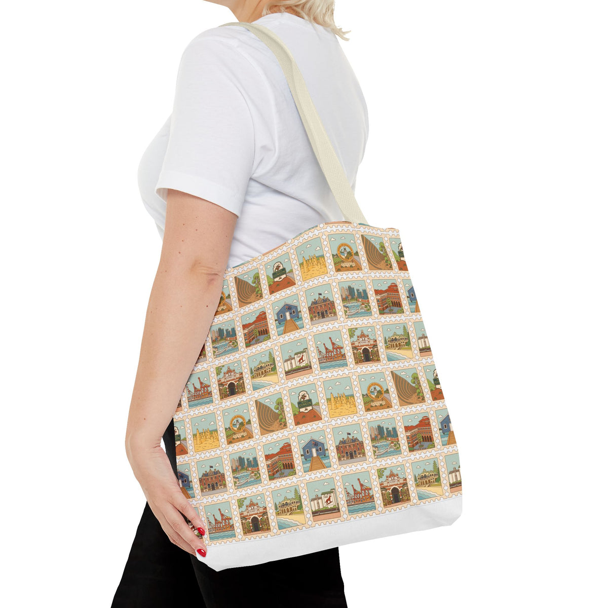 WA Stamp Pattern Tote Bag